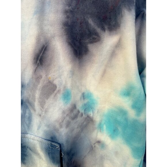 Independent Trading Company Tie Dye Pullover Sweatshirt Medium Blue Artsy Comfor - Picture 3 of 7